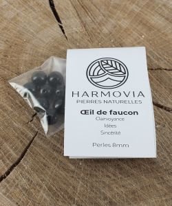 Perles Oeil de Faucon 'AA' 8mm, 1 pièce